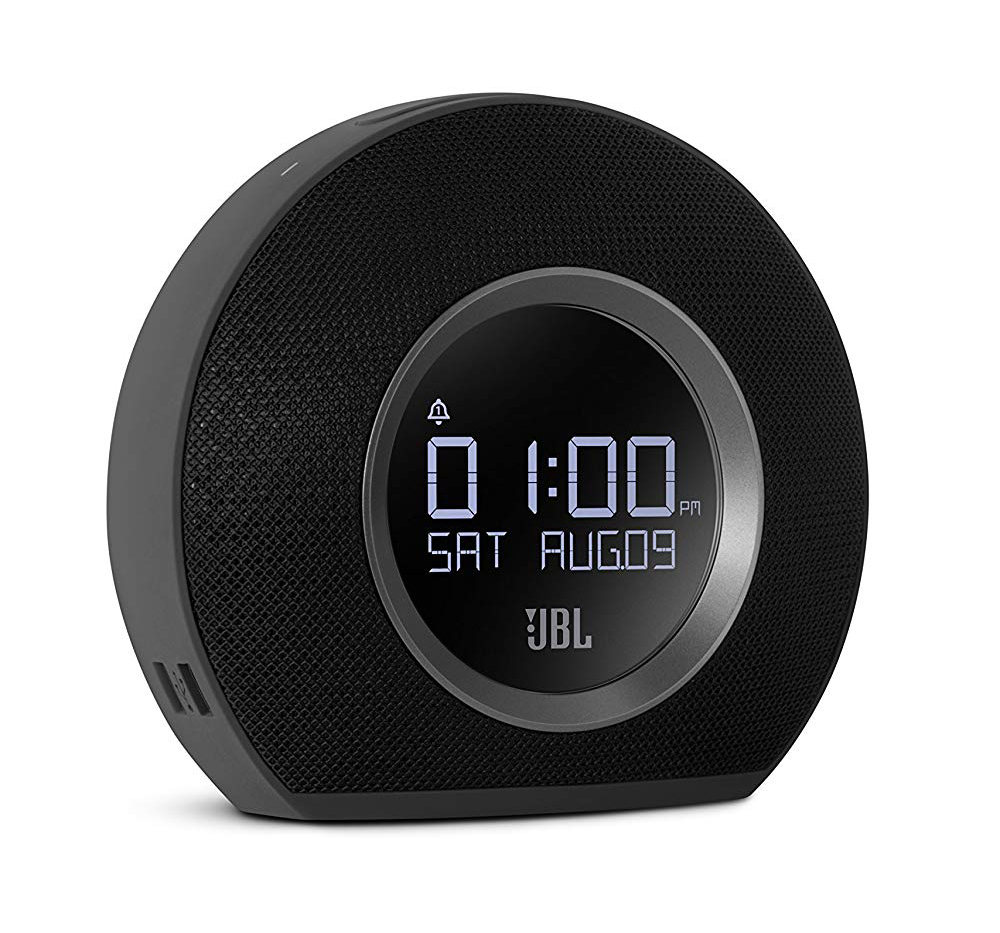 Clock with USB outlets and bluetooth speaker.